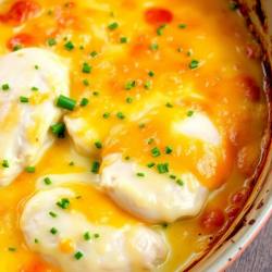 Creamy Chicken and Egg Bake with Cheese