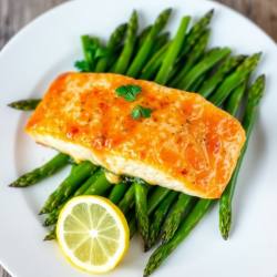 Keto Garlic Butter Salmon with Asparagus