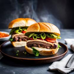 Teriyaki Beef and Chicken Sandwich