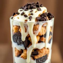 No-Bake Oreo White Chocolate Croissant Parfait