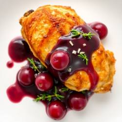 Roasted Chicken with Grape and Thyme Sauce