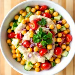Refreshing Cucumber and Chickpea Salad Bowl