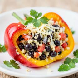 Stuffed Bell Pepper with Quinoa and Black Beans