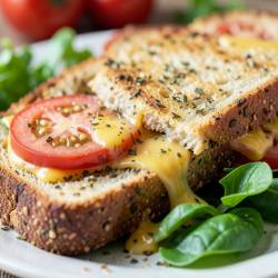 Rustic Garlic Herb Bread Sandwich