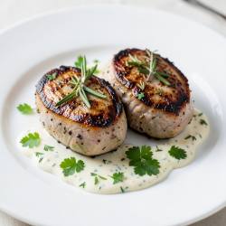 Herb-Crusted Lamb Chops with Garlic Yogurt Sauce