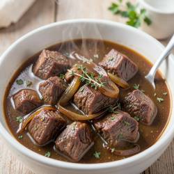 Thick Caramelized Onion and Beef Stew