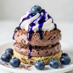 Chocolate Banana Cream Delight with Blueberry Syrup