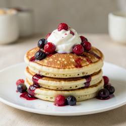 Overnight High-Protein Oatmeal Berry Pancakes