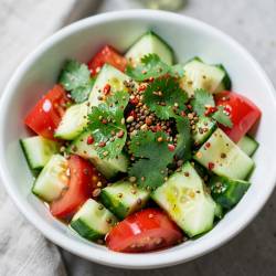 Spiced Indian Cucumber & Tomato Salad
