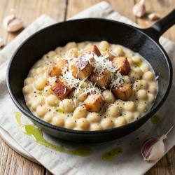 One-Pan Pasta alla Gricia Inspired Bean Protein