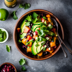Cajun Apple and Avocado Salad with Beer and Black Beans