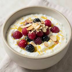 Honey-Lemon Cottage Cheese Dessert Bowl