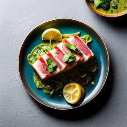 Seared Tuna with Lemon Herb Sauce