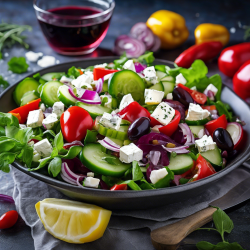 Greek Cheese and Vegetable Salad