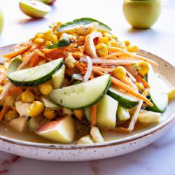 Lebanese Apple, Carrot, Corn and Cucumber Salad