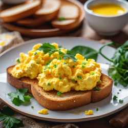 Asian Ginger Scrambled Eggs on Toast
