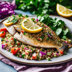 Arab Spiced Grilled Fish with Quinoa Salad