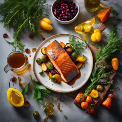 Honey Glazed Salmon with Roasted Vegetables