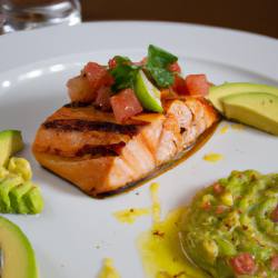 Grilled Salmon with Avocado Lime Salsa