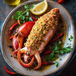 Spicy Grilled Stuffed Squid