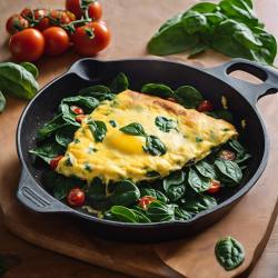 Savory Spinach and Tomato Omelette