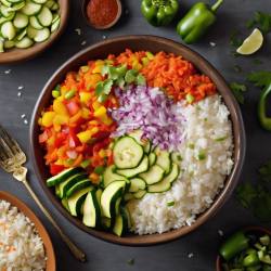 Vegetarian Rice and Veggie Bowl