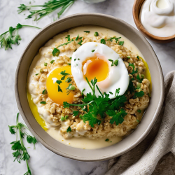 Savory Oatmeal Egg Bowl