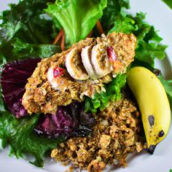 Cereal-crusted Chicken with Banana-Lettuce Wrap