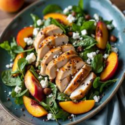 Grilled Peach and Chicken Salad