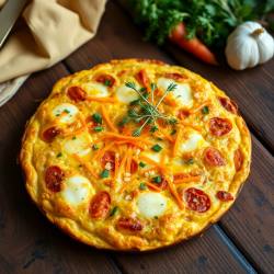 Cheesy Garlic Carrot Frittata