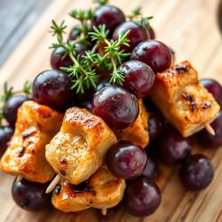 Savory Grape Chicken Skewers