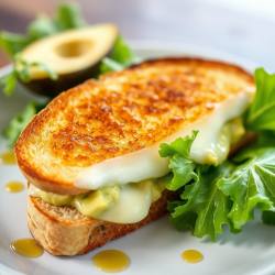Avocado Cheese Toast with Lettuce Salad