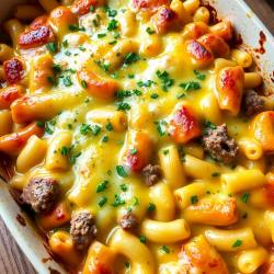 Beef and Garlic Macaroni Bake