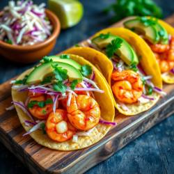 Spicy Garlic Shrimp Tacos