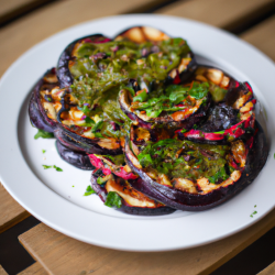 Grilled Eggplant with Chimichurri Sauce