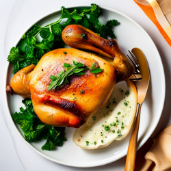 Roasted Chicken with Herb Compound Butter