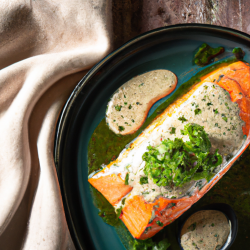 Grilled Salmon with Parsley Sauce