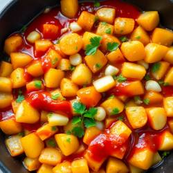 Garlic Ketchup Potato Skillet