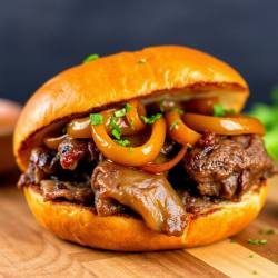 Savory Short Rib Sandwich with Caramelized Onions