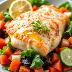 Garlic Robalo with Fresh Salad