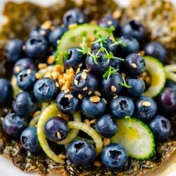 Toasted Nori and Blueberry Salad with Caraway Dressing