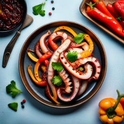 Grilled Octopus with Peppers