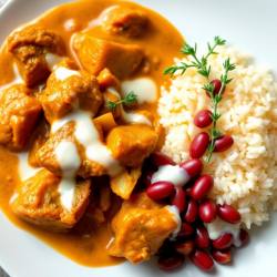 Jamaican Curry Goat & Jackfruit Delight with Rice and Peas
