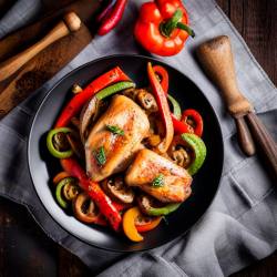 Honey Glazed Chicken with Peppers and Mushrooms