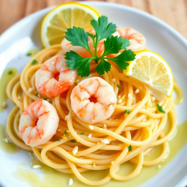 Garlic Lemon Shrimp Pasta