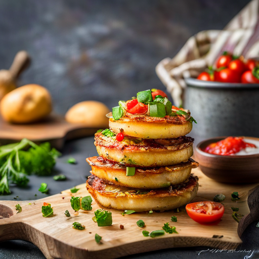 Fried Potato Discs with Cheese 