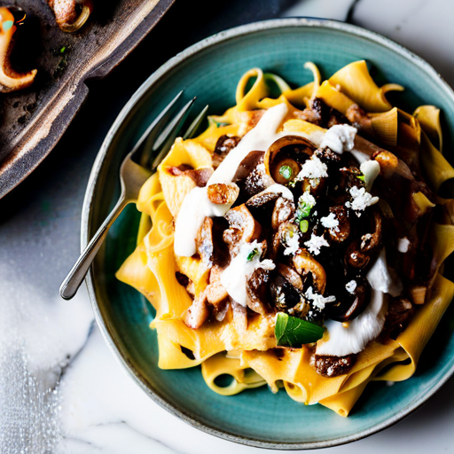 Garlic Chicken Egg Pappardelle