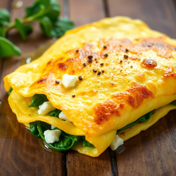 Savory Spinach and Feta Omelette