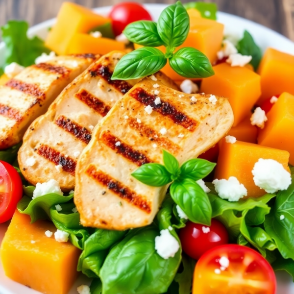 Grilled Chicken Cantaloupe Salad