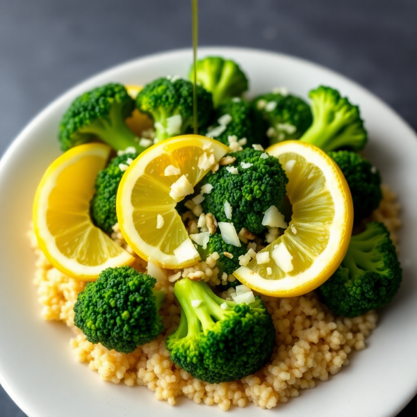 Garlic Lemon Broccoli Quinoa Bowl